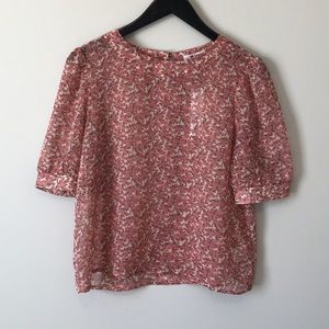 BB Dakota Floral Short Sleeve Blouse